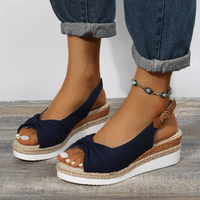 Damen Sandalen mit Keilabsatz und Knöchelriemen-Luzern Mode