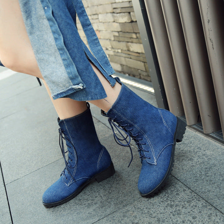 Damen Stiefeletten mit Schnürung für Herbst und Winter-Luzern Mode