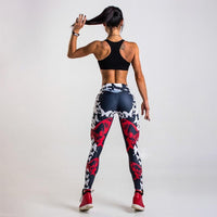 Damen Sport Leggings mit Graffiti Muster für Fitness-Luzern Mode