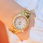 Damenarmbanduhr | Quarz | Glänzend | Wasserdicht | Edelstahlband-Gold-Luzern Mode