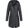 Wasserdichter Damen Regenmantel mit Kapuze und Taschen-Schwarz-XS-Luzern Mode