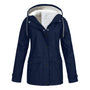 Damen Wasserdichte Jacke mit Kapuze für Outdoor-Aktivitäten-Blau-S-Luzern Mode