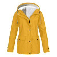 Damen Wasserdichte Jacke mit Kapuze für Outdoor-Aktivitäten-Gelb-S-Luzern Mode