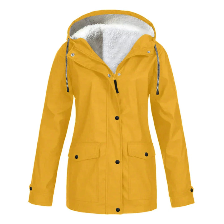 Damen Wasserdichte Jacke mit Kapuze für Outdoor-Aktivitäten-Gelb-S-Luzern Mode