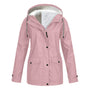 Damen Wasserdichte Jacke mit Kapuze für Outdoor-Aktivitäten-Rosa-S-Luzern Mode