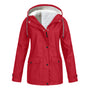 Damen Wasserdichte Jacke mit Kapuze für Outdoor-Aktivitäten-Rot-S-Luzern Mode