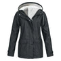 Damen Wasserdichte Jacke mit Kapuze für Outdoor-Aktivitäten-Schwarz-S-Luzern Mode