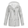 Damen Wasserdichte Jacke mit Kapuze für Outdoor-Aktivitäten-Silber-S-Luzern Mode