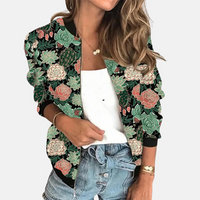Damen Bomberjacke | Mit Print | Retro | Reißverschluss | Regular Fit-A-XS-Luzern Mode