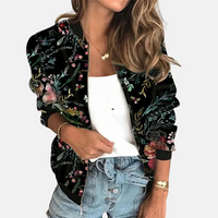 Damen Bomberjacke | Mit Print | Retro | Reißverschluss | Regular Fit-D-XS-Luzern Mode