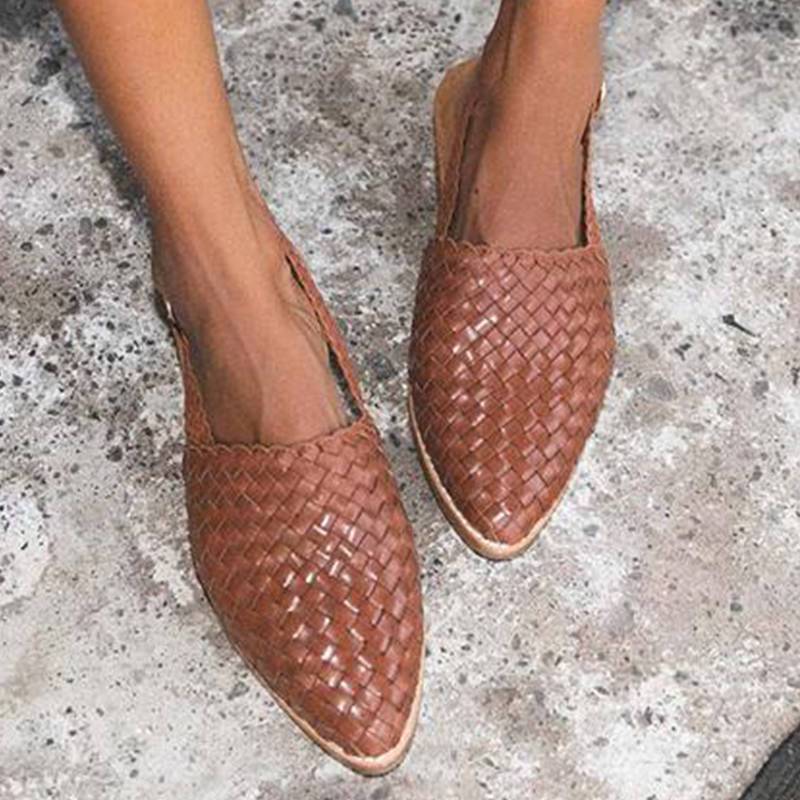 Geflochtene Damen-Slingback-Schuhe für Sommermode-Luzern Mode