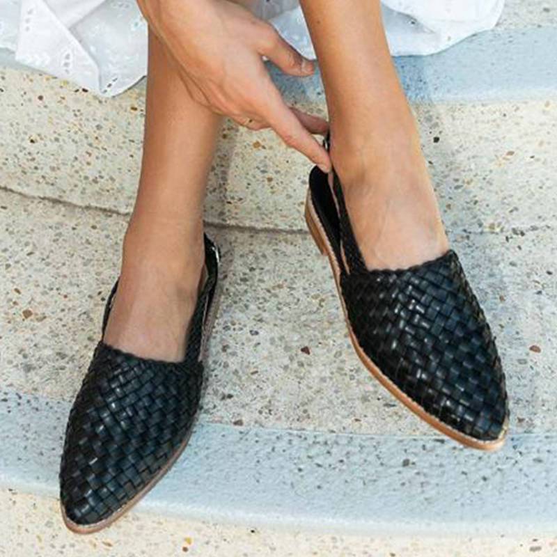 Geflochtene Damen-Slingback-Schuhe für Sommermode-Luzern Mode