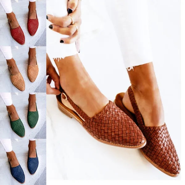 Geflochtene Damen-Slingback-Schuhe für Sommermode-Luzern Mode