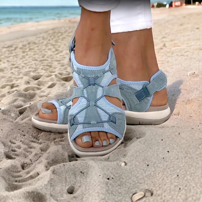 Orthopädische Damen Sandalen für Komfort und Stil-Hellblau-35-Luzern Mode