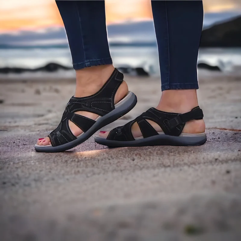Orthopädische Damen Sandalen für Komfort und Stil-Schwarz-35-Luzern Mode