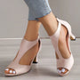 Elegante Damensandalen mit Absatz für Sommermode-35-Rosa-Luzern Mode