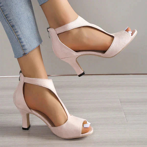 Elegante Damensandalen mit Absatz für Sommermode-Luzern Mode