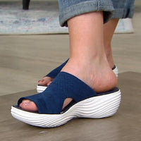 Damen Strick-Sandalen mit Keilabsatz für Sommermode-Luzern Mode