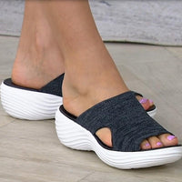 Damen Strick-Sandalen mit Keilabsatz für Sommermode-Luzern Mode