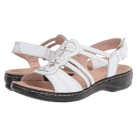 Damen Leder Sandalen mit Komfortsohle für den Sommer-Weiß-35-Luzern Mode
