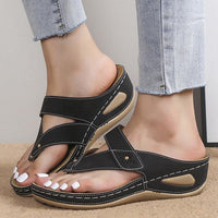 Orthopädische Sandalen Damen | Klettverschluss | Atmungsaktiv & Leicht | Sommer-Schwarz-35-Luzern Mode
