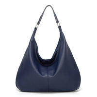 Damen Schultertasche Leder Hobo Bag für Alltag und Büro-Blau-Luzern Mode