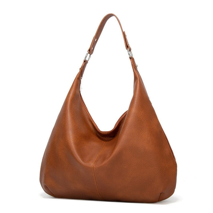 Damen Schultertasche Leder Hobo Bag für Alltag und Büro-Braun-Luzern Mode