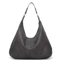 Damen Schultertasche Leder Hobo Bag für Alltag und Büro-Grau-Luzern Mode