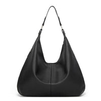 Damen Schultertasche Leder Hobo Bag für Alltag und Büro-Schwarz-Luzern Mode