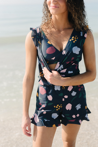 Schwimm-Overall Damen | Integrierter BH | Figurformend | Strand | Badeanzug-Bouquett-XS-Luzern Mode
