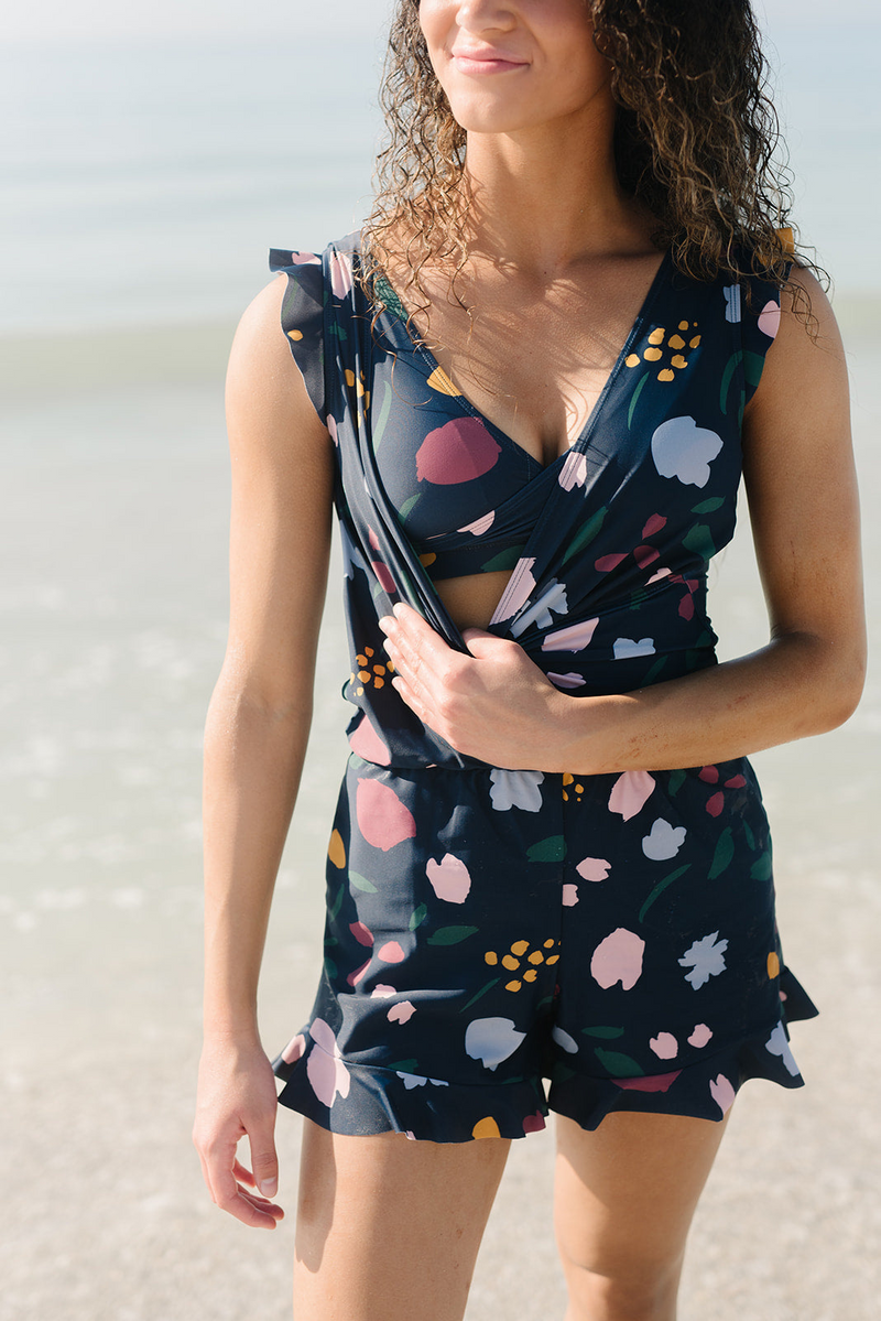 Schwimm-Overall Damen | Integrierter BH | Figurformend | Strand | Badeanzug-Bouquett-XS-Luzern Mode