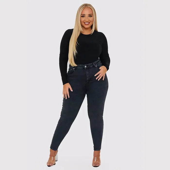 Damen High-Waist Jeans mit Stretch für bequemen Sitz-Luzern Mode