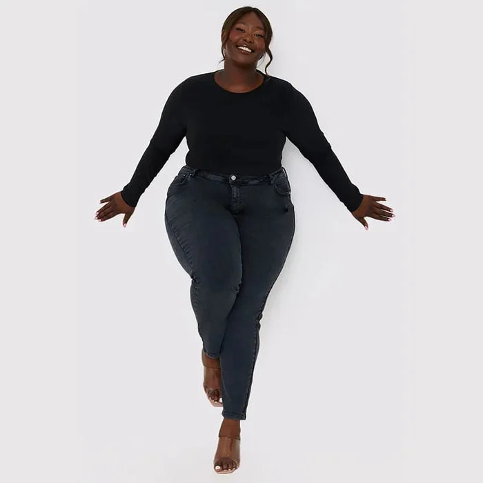 Damen High-Waist Jeans mit Stretch für bequemen Sitz-Luzern Mode