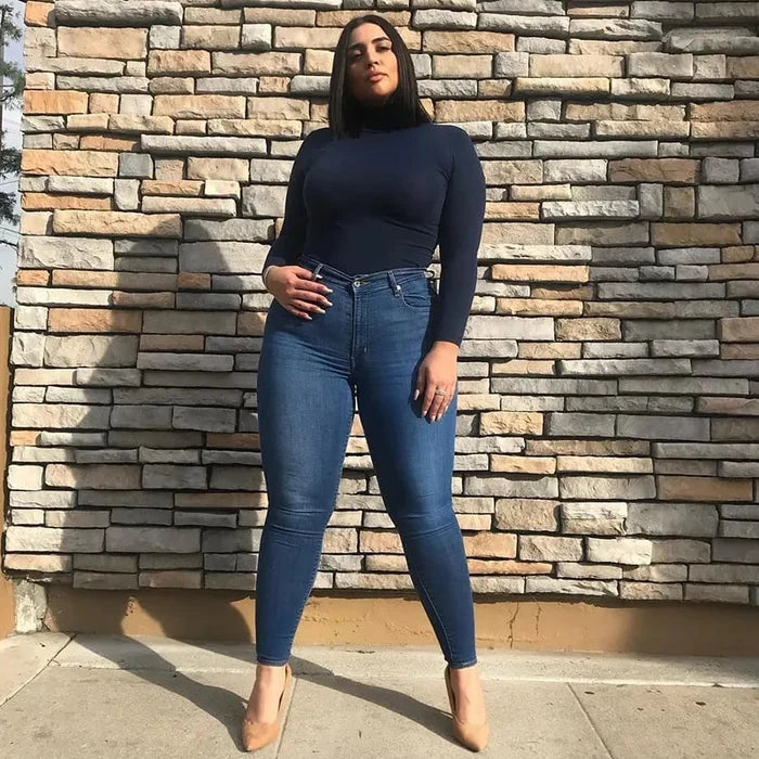 Damen High-Waist Jeans mit Stretch für bequemen Sitz-Luzern Mode