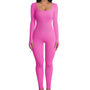 Damen Shapewear Jumpsuit mit langen Ärmeln für Alltag-Rosa-S-Luzern Mode