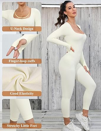 Damen Shapewear Jumpsuit mit langen Ärmeln für Alltag-Luzern Mode