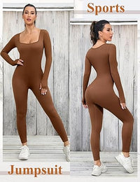 Damen Shapewear Jumpsuit mit langen Ärmeln für Alltag-Luzern Mode