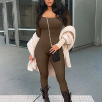 Damen Shapewear Jumpsuit mit langen Ärmeln für Alltag-Luzern Mode