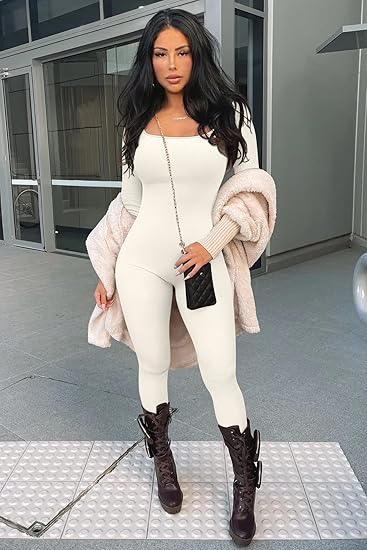 Damen Shapewear Jumpsuit mit langen Ärmeln für Alltag-Luzern Mode