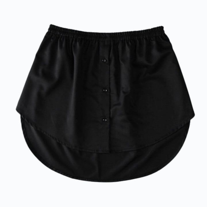 Damen Shirtverlängerer | Elastischem Bund | Baumwolle | Knöpfen-Schwarz-S-Luzern Mode