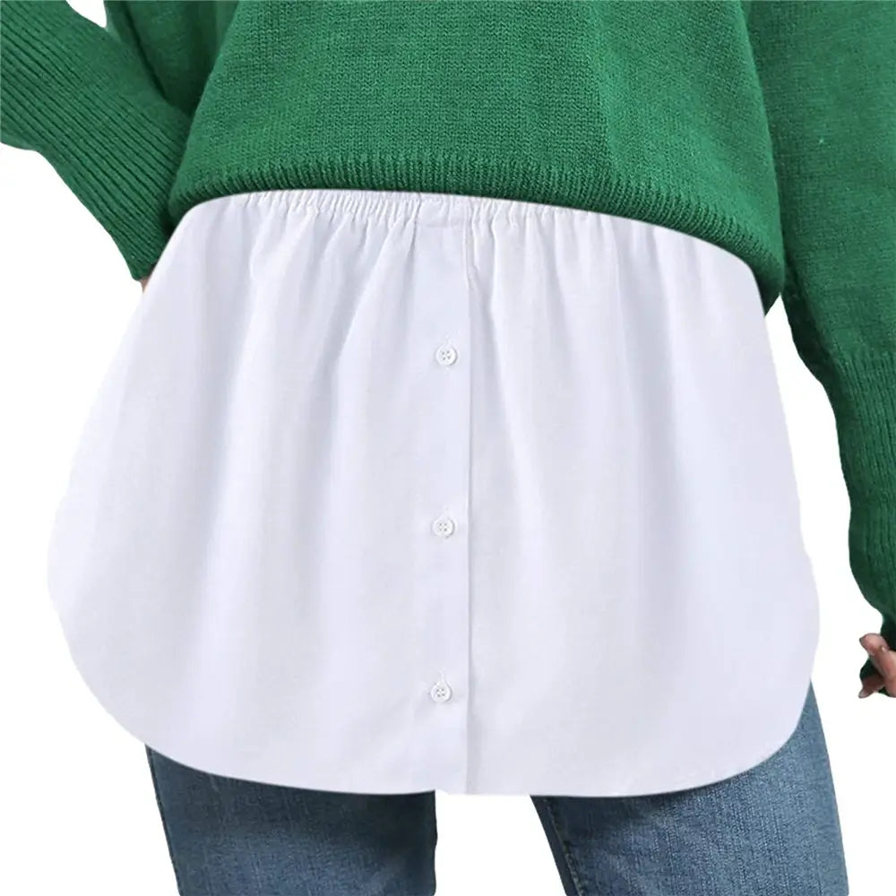 Damen Shirtverlängerer | Elastischem Bund | Baumwolle | Knöpfen-Luzern Mode