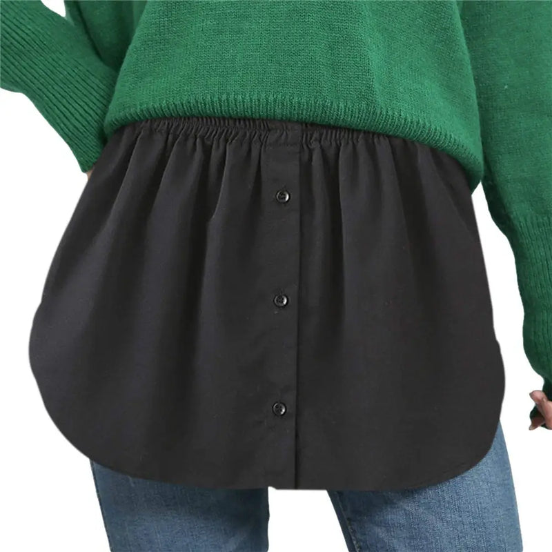 Damen Shirtverlängerer | Elastischem Bund | Baumwolle | Knöpfen-Luzern Mode