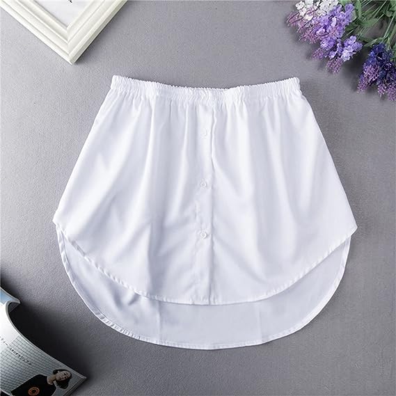 Damen Shirtverlängerer | Elastischem Bund | Baumwolle | Knöpfen-Luzern Mode