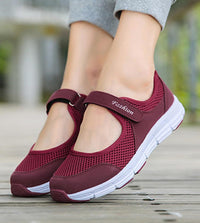 Damen Mesh Sneakers mit Klettverschluss für Komfort-Luzern Mode