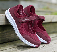 Damen Mesh Sneakers mit Klettverschluss für Komfort-Luzern Mode