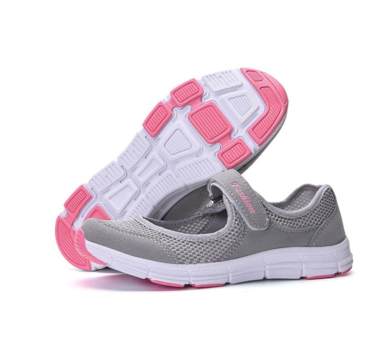 Damen Mesh Sneakers mit Klettverschluss für Komfort-Luzern Mode