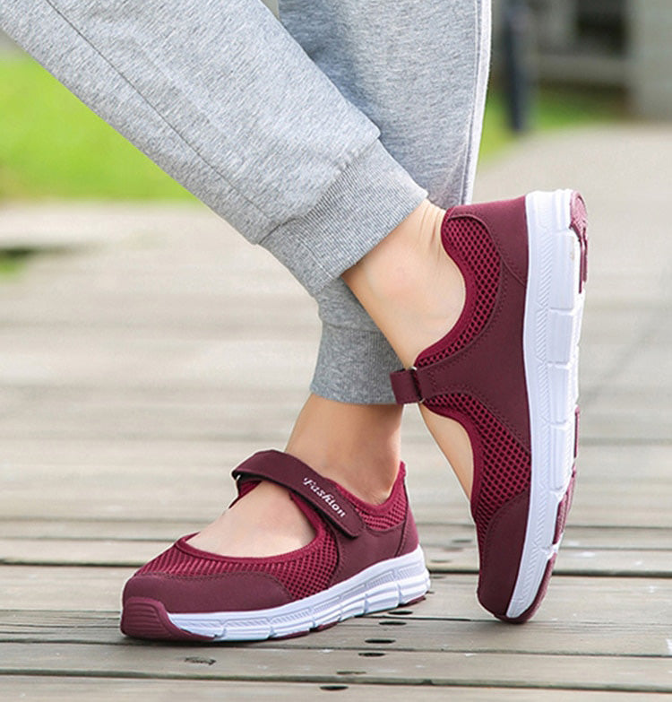 Damen Mesh Sneakers mit Klettverschluss für Komfort-Luzern Mode