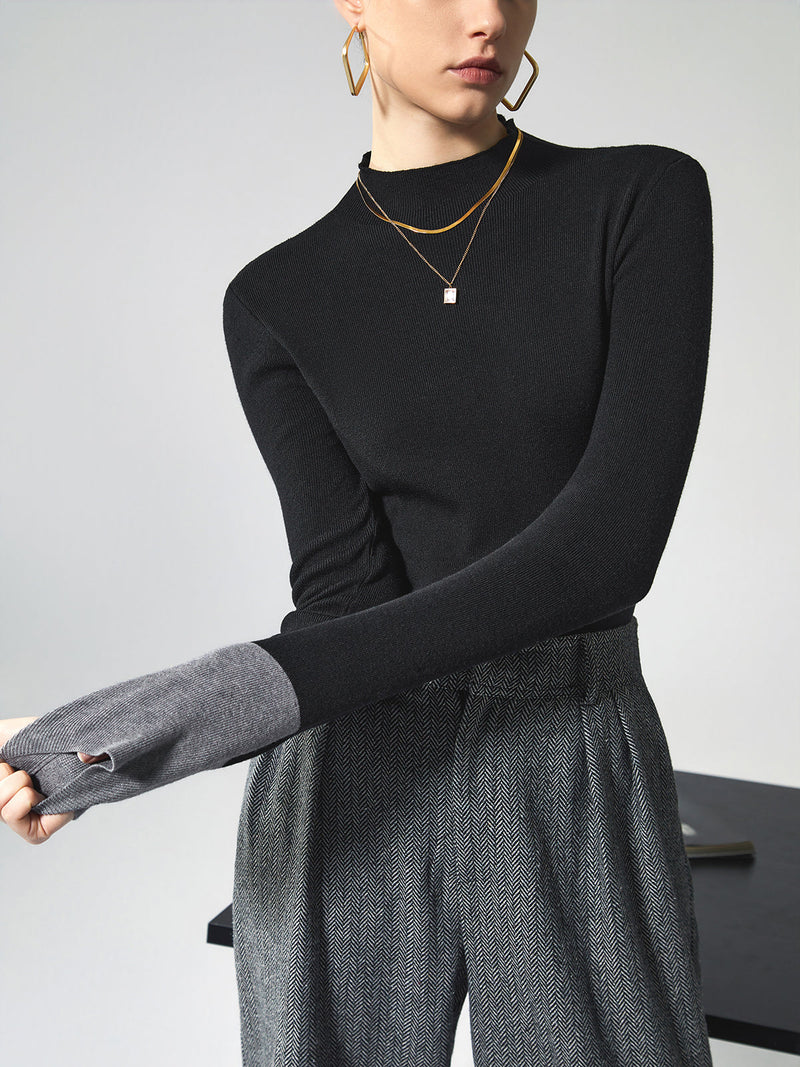 Damen Rollkragenpullover mit langen Ärmeln für Herbst/Winter-Luzern Mode