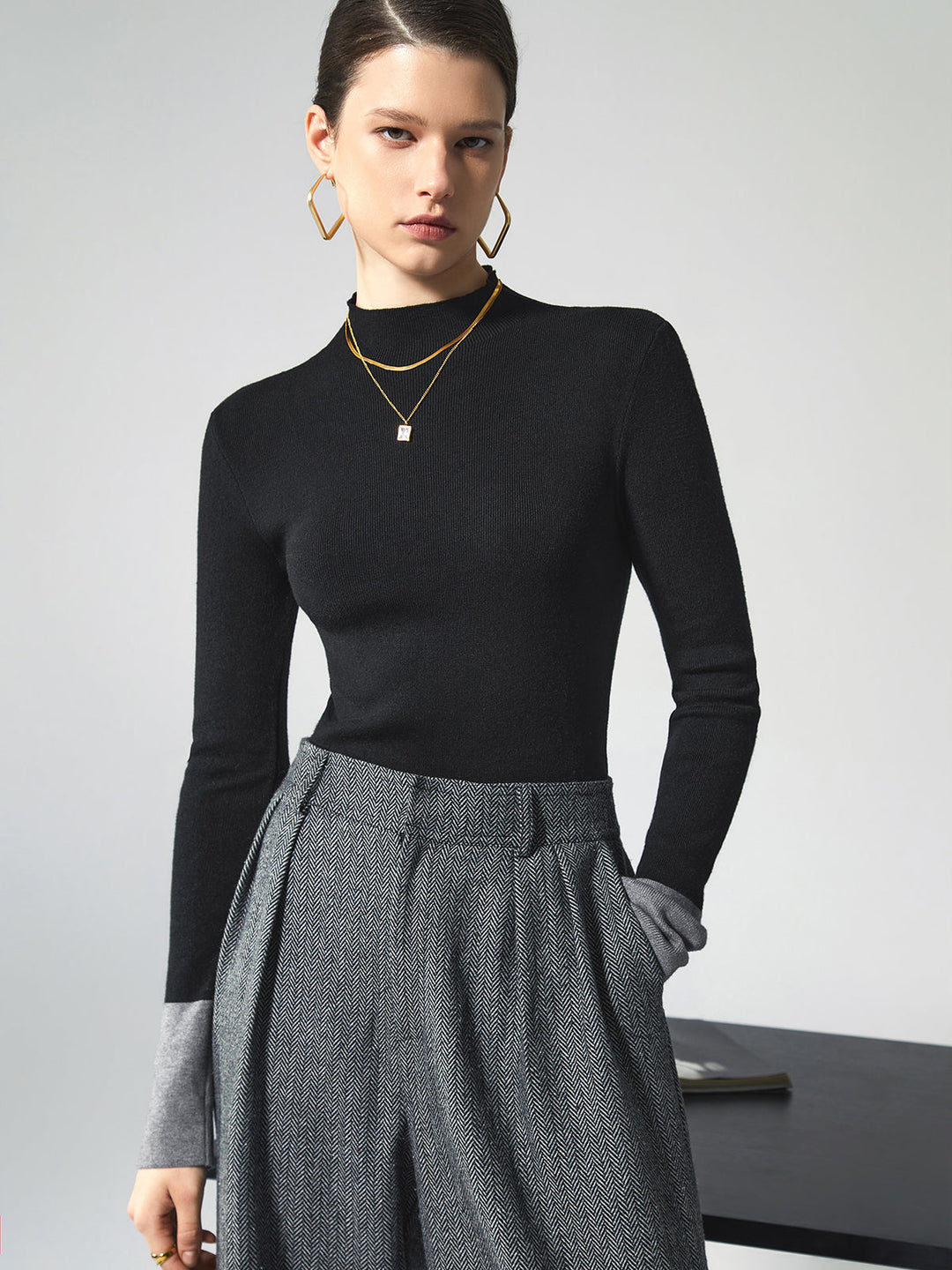 Damen Rollkragenpullover mit langen Ärmeln für Herbst/Winter-Luzern Mode