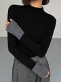 Damen Rollkragenpullover mit langen Ärmeln für Herbst/Winter-Schwarz-XS-Luzern Mode